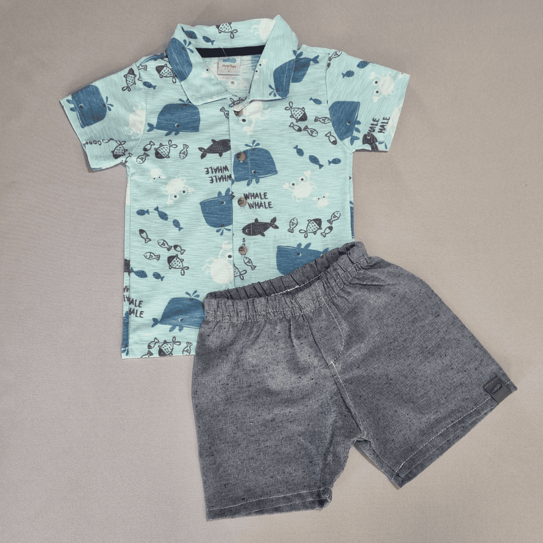 Conjunto Baleia Verde Água