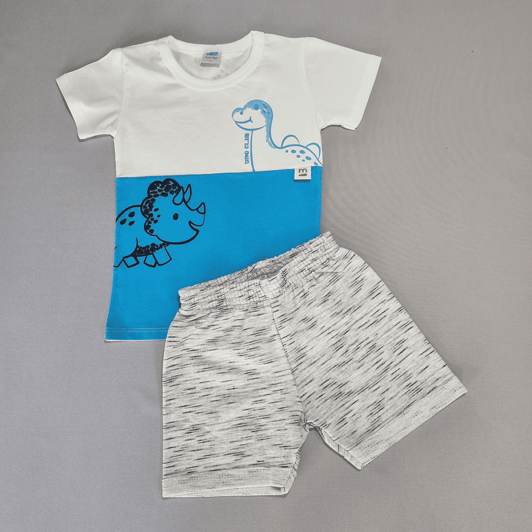Conjunto Dino Azul e Mescla