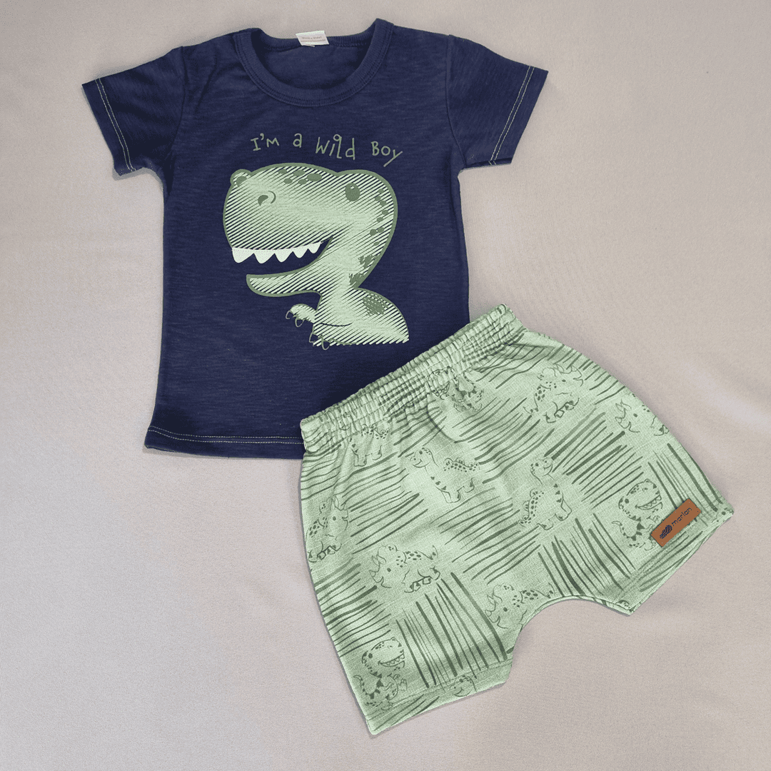 Conjunto Wild Dino (Marinho e Verde)