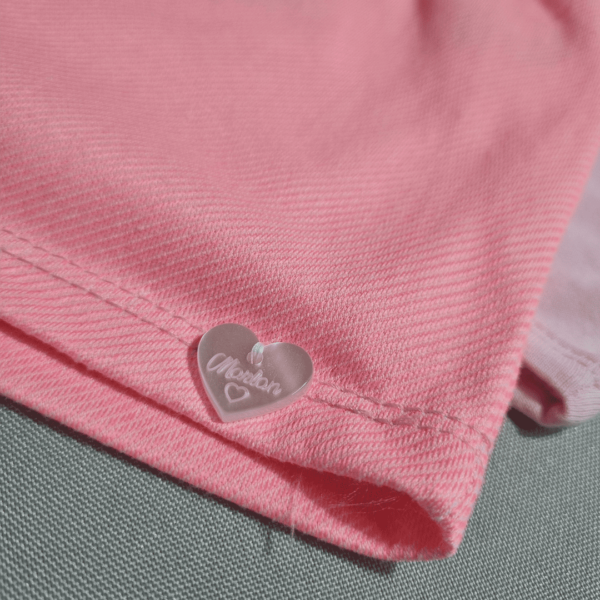 Conjunto Body + Jardineira Corações - Rosa - Image 5