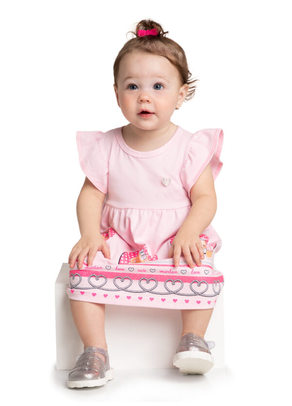 Vestido Rosa Ursinhas no Coração - Image 2