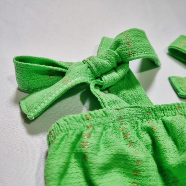 Vestido Verde Babado Alça Laço - Image 3