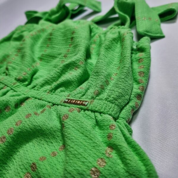 Vestido Verde Babado Alça Laço - Image 4