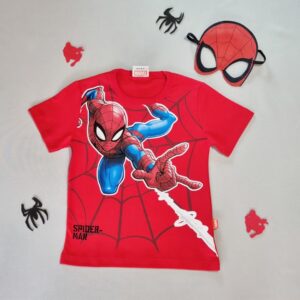 Camiseta Homem-Aranha com Máscara – Mini Herói em Ação