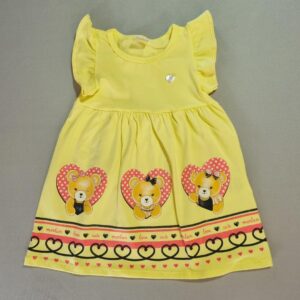 Vestido Amarelo Ursinhas no Coração