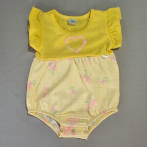 Body Bebê Amarelo Sol