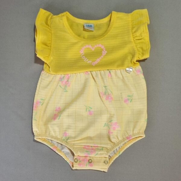 Body Bebê Amarelo Sol