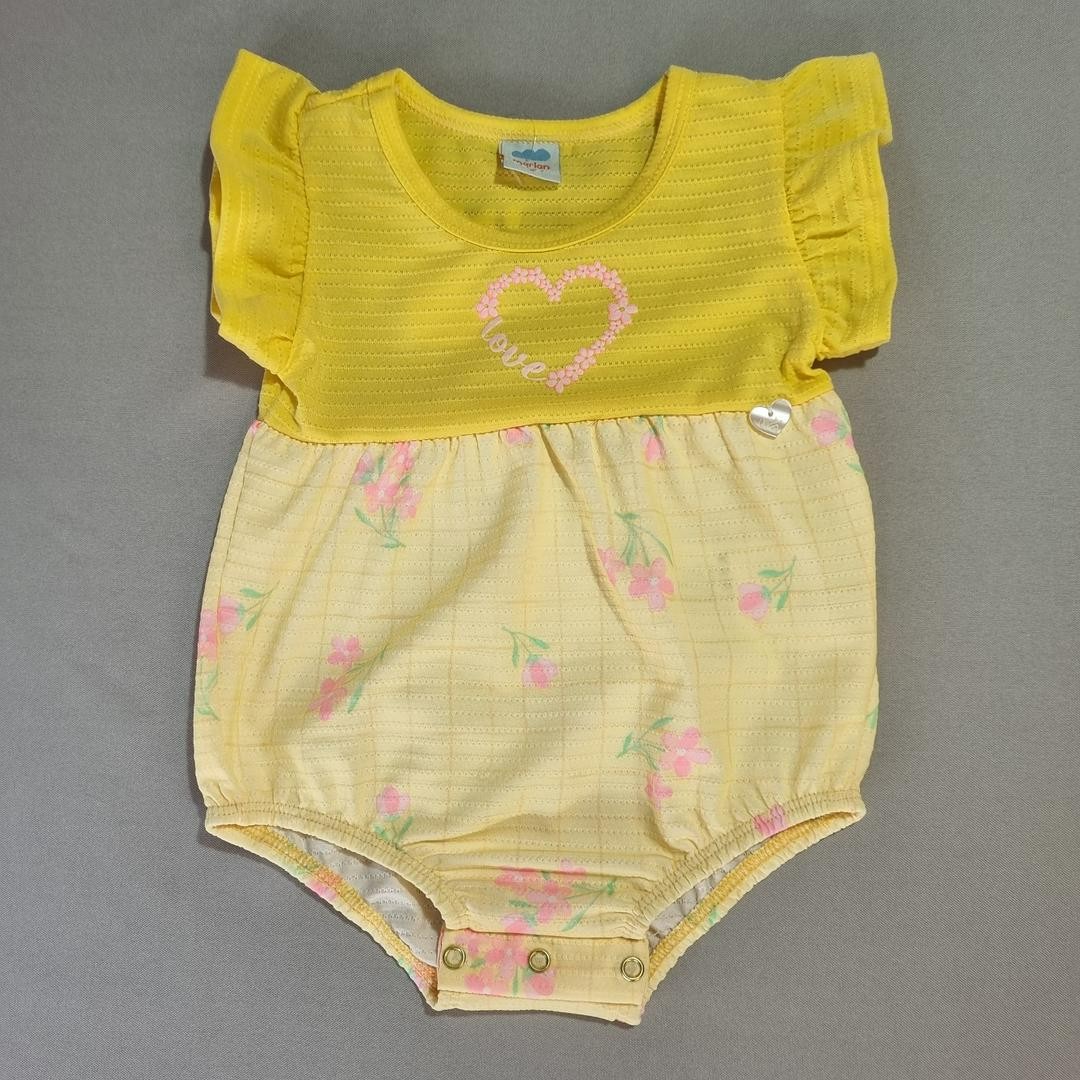 Body Bebê Amarelo Sol