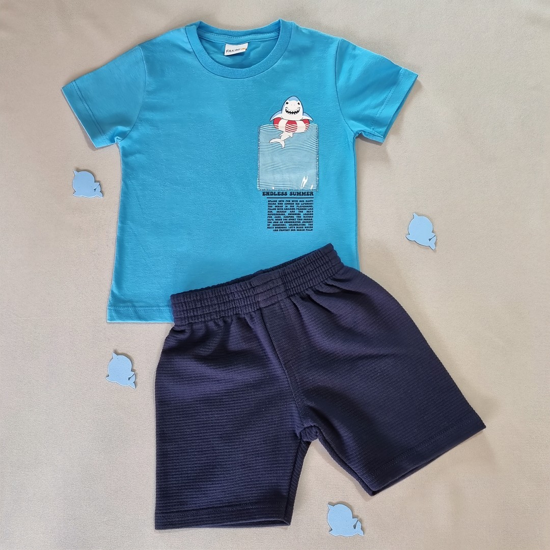 Conjunto Camiseta e Bermuda Tubarão