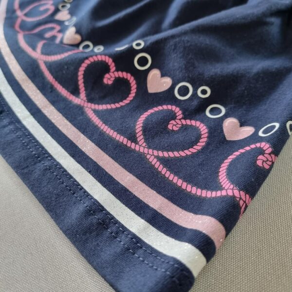 Conjunto Body Rosa + Saia Azul com Corações - Image 7