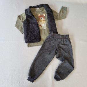 Conjunto Infantil Inverno Marlan – 3 Peças com Colete Peluciado